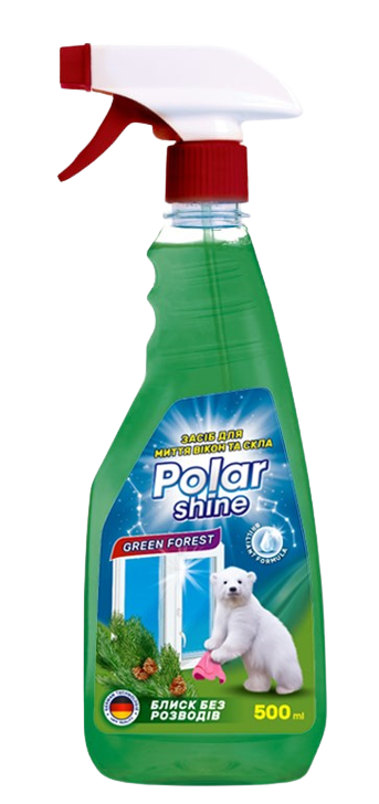 Засіб для миття скла і дзеркал POLAR SHINE зелений ліс 500 мл